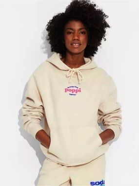 Poppi X Target Stay Juicy Oversized Hoodie  Beige Size XS